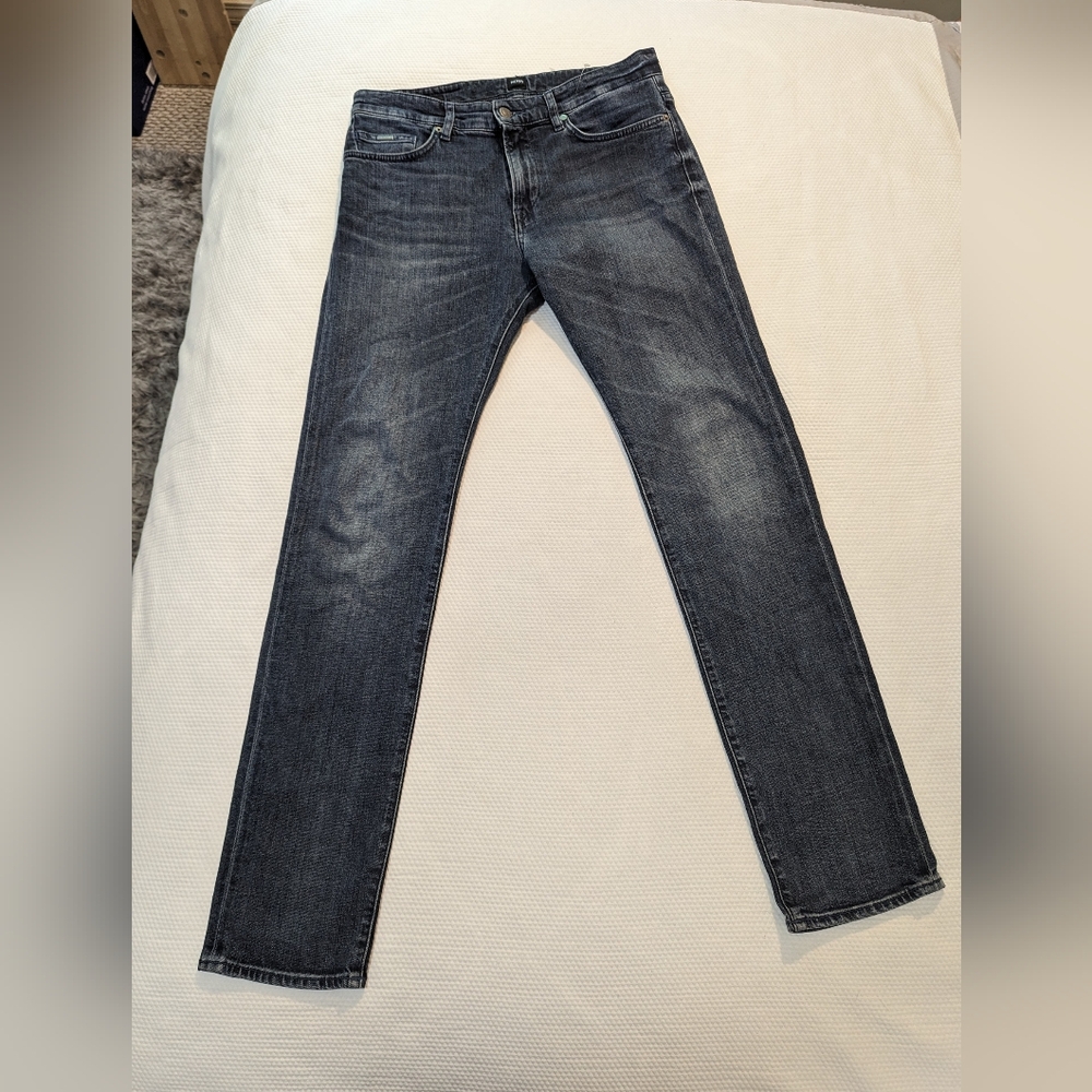 HUGO BOSS Men's Jeans Size W30 L32 Slim Fit Blue Stretch Denim Zip . - Picture 3 of 11
